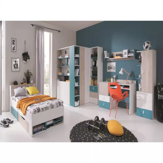 Półka Planet PL13 biały/dąb/morski,5