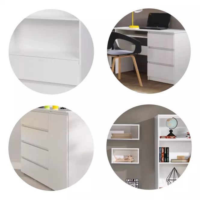 Komoda Cosmo C06 4 szuflady 2 drzwi biały