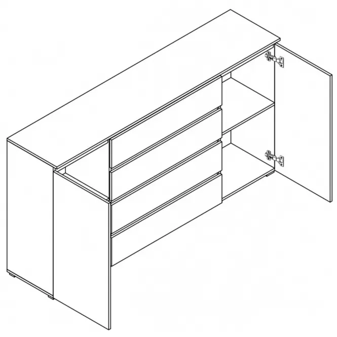 Komoda Cosmo C06 4 szuflady 2 drzwi biały