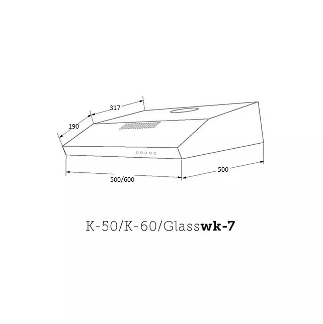 Okap WK-7 K-Glass 60 czarny