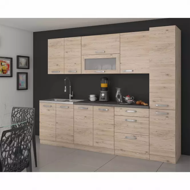 Kuchnia Karolina Dąb bordeaux 260 bez blatu