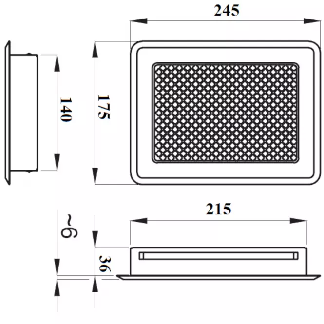 Kratka Kz3-Ml-B Ramka Biała 175x245