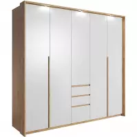 Szafa 230 cm + Listwa Led Biała/Craft