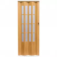 Drzwi harmonijkowe Crystalline glass jasny dąb