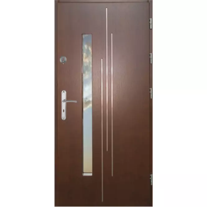 Drzwi zewnętrzne WZ 62 90 P ciemny orzech