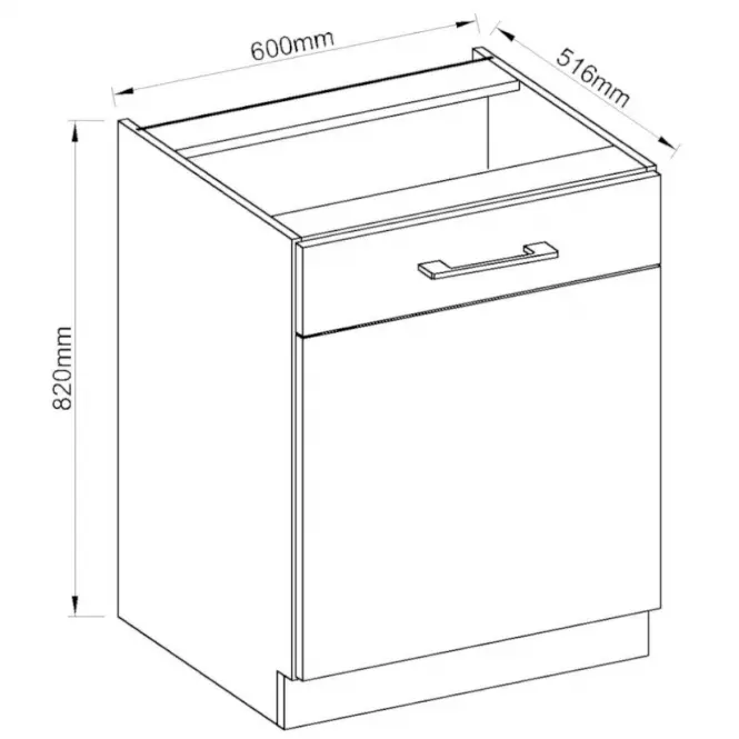 Szafka kuchenna Vigo biały HG 60d 1f Bb