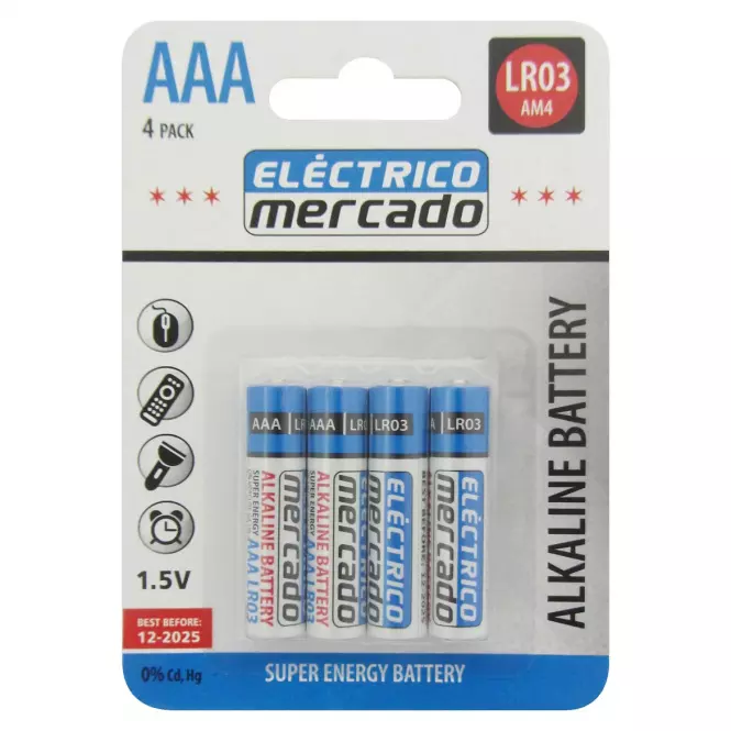 Baterie AAA LR03 Alkaliczne Blis. 4szt EM