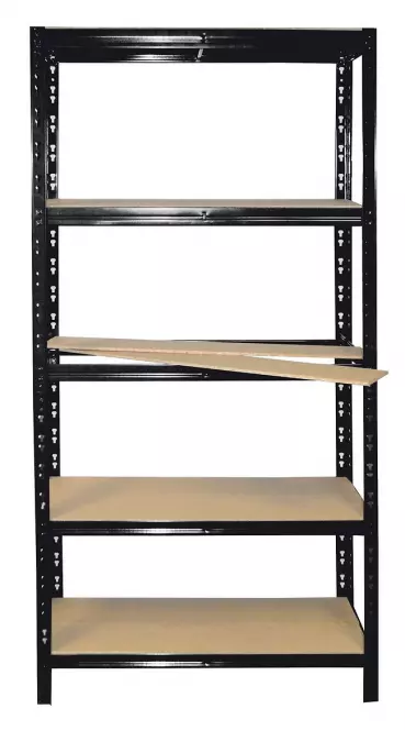 Regał Magazynowy Metalowy RNDU czarny 180x90x30cm – 5 półek/175kg
