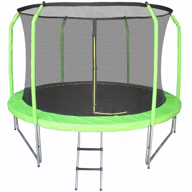 Trampolina ogrodowa COMFORT z drabinką 244cm zielona