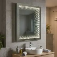 Lustro łazienkowe z oświetleniem LED efekt 3D 65x85
