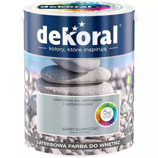 Dekoral Odporna Na Szorowanie Szary Klasyczny 5l
