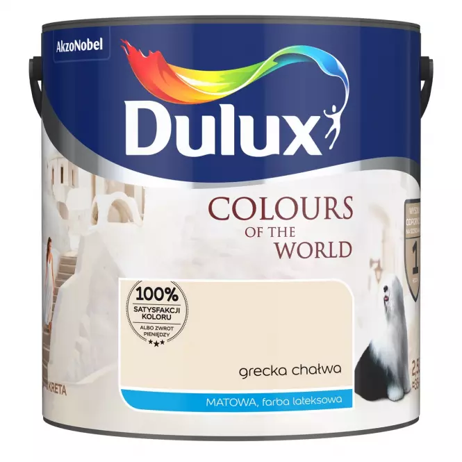 Dulux Kolory Świata Lateksowa Emulsja Do Ścian i Sufitów Grecka Chałwa 2,5l