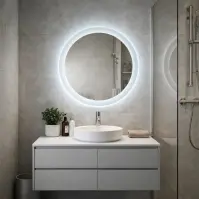 Lustro łazienkowe okrągłe z oświetleniem LED FI70cm