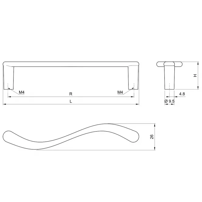 Uchwyt Meblowy A009-128-UN43 Chrom