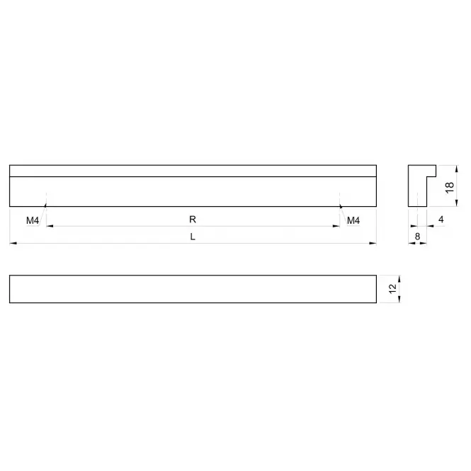 Uchwyt Meblowy UA171-96 Aluminium