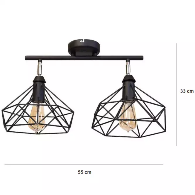 Lampa Szach 2711/Z-B-2 czarna LW2