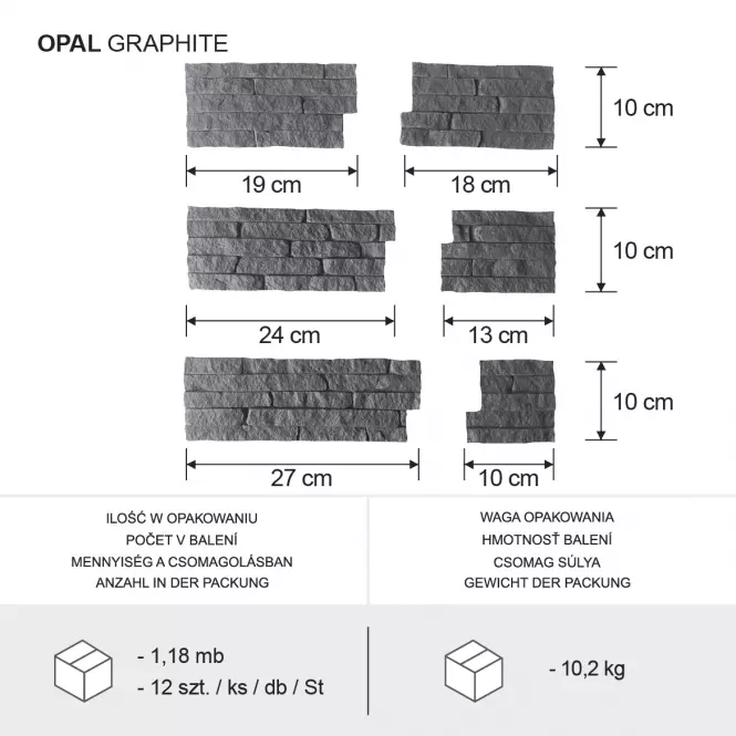 Kamień Betonowy Opal Grafitowy Narożny