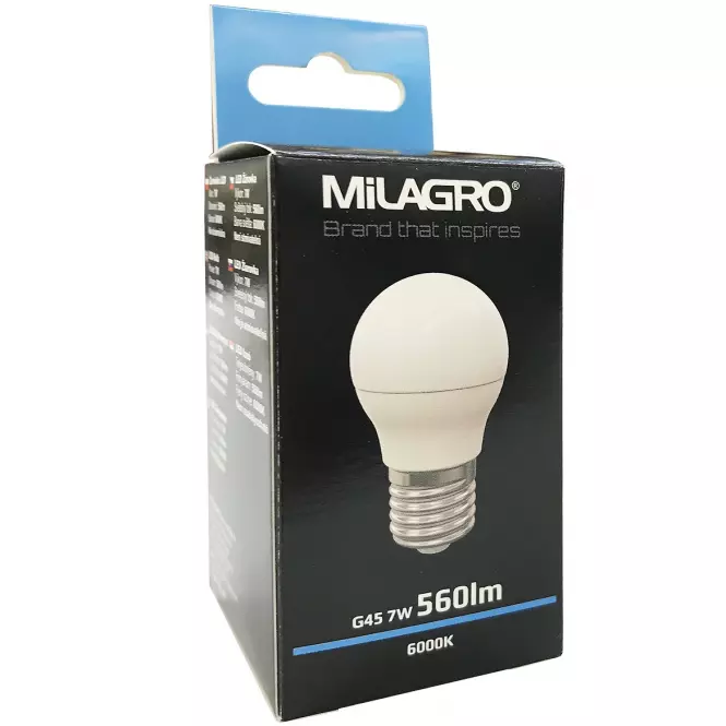 Żarówka LED glob 7W E27 6000K 399 Milagro