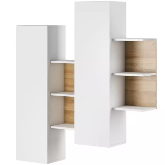 Meblościanka Alva grande oak/biały mat,5