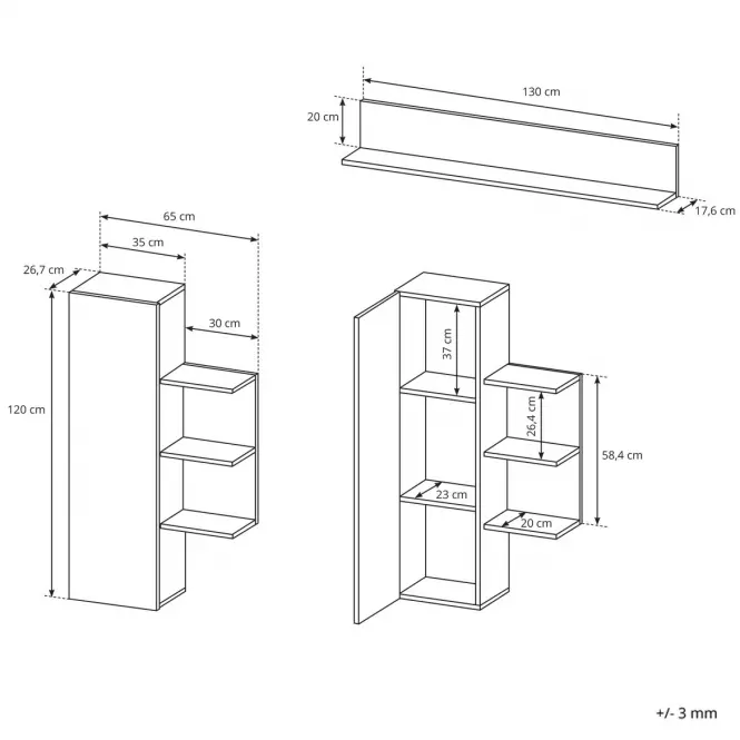 Meblościanka Alva grande oak/biały mat,6