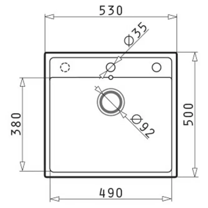 Zlew Camea 500X530 karbon