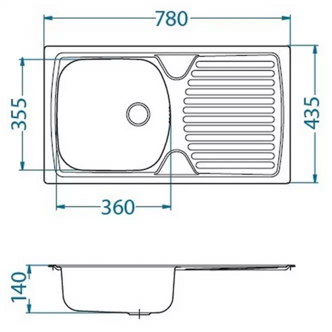Zlewozmywak stalowy jednokomorowy Basic 170 LEN 780x435