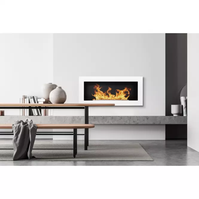 Biokominek 900x400 biały połysk