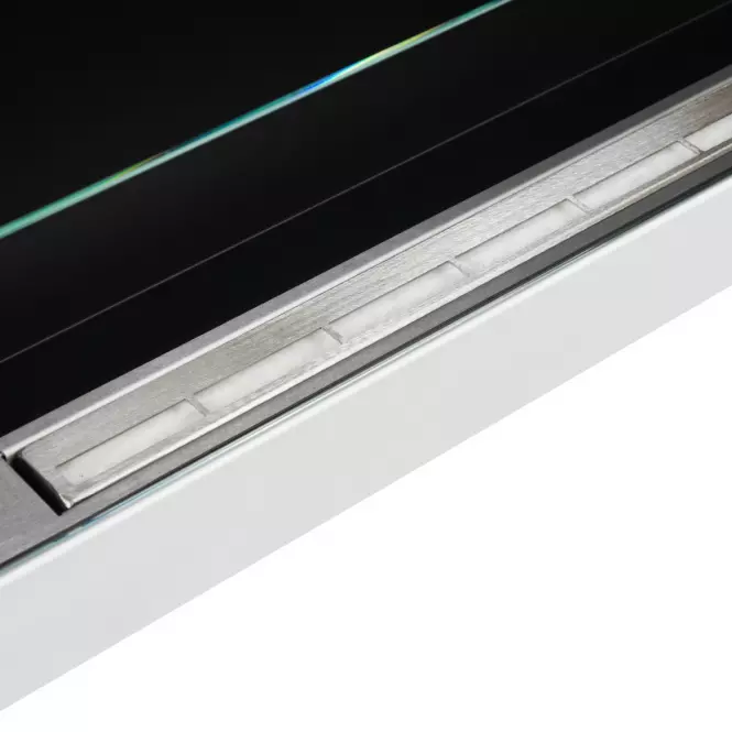 Biokominek 900X400 biały połysk z szybą