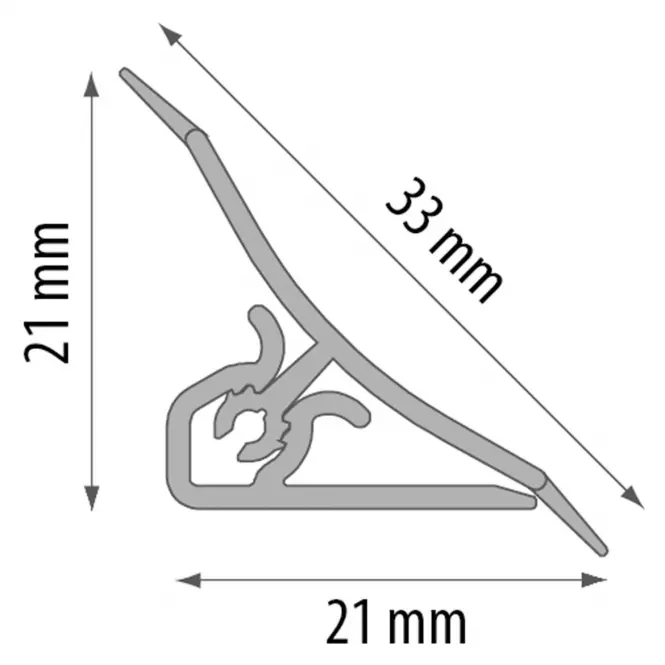 Listwa przyblatowa 3m 20x20 – biały LWS-011