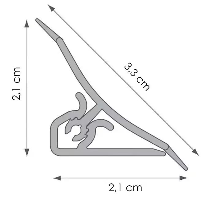 Listwa przyblatowa 3m 20x20 – aluminium LWS-032