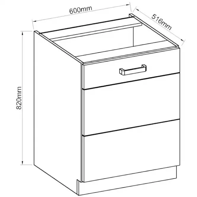 Szafka kuchenna ARTISAN biały połysk 60D 1F BB,2
