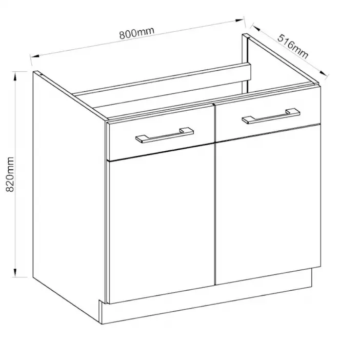 Szafka kuchenna VIGO grafit mat 80ZL 2F BB