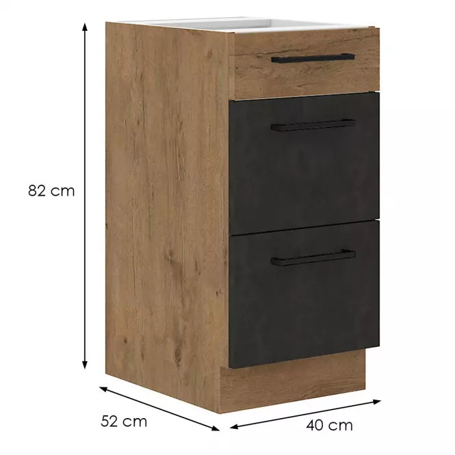 Szafka kuchenna VIGO grafit mat 40D 3S BB