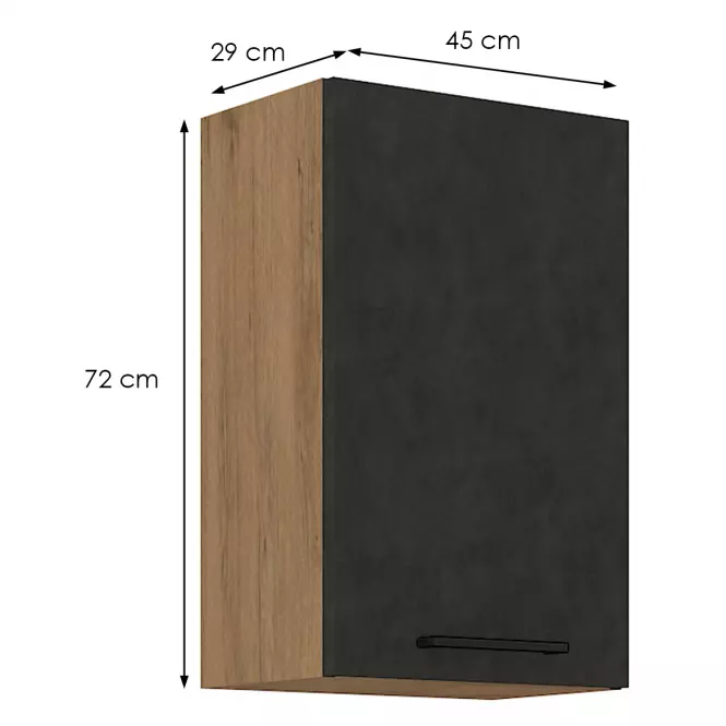 Szafka kuchenna VIGO grafit mat 45G-72 1F,2