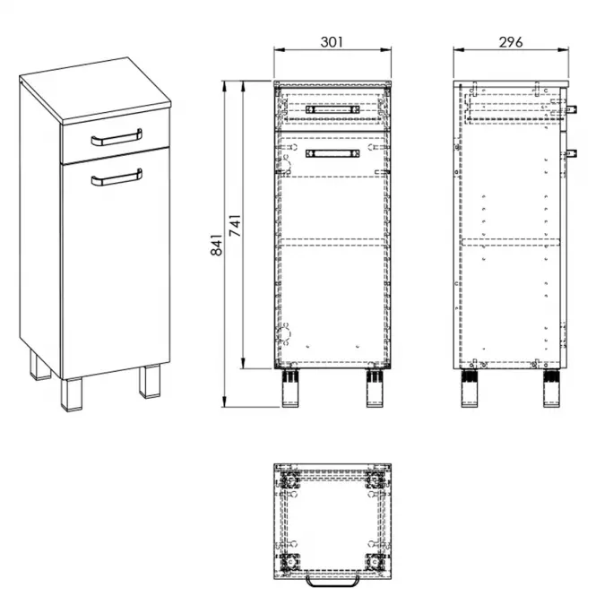 Komoda Uno 30 1D1S white