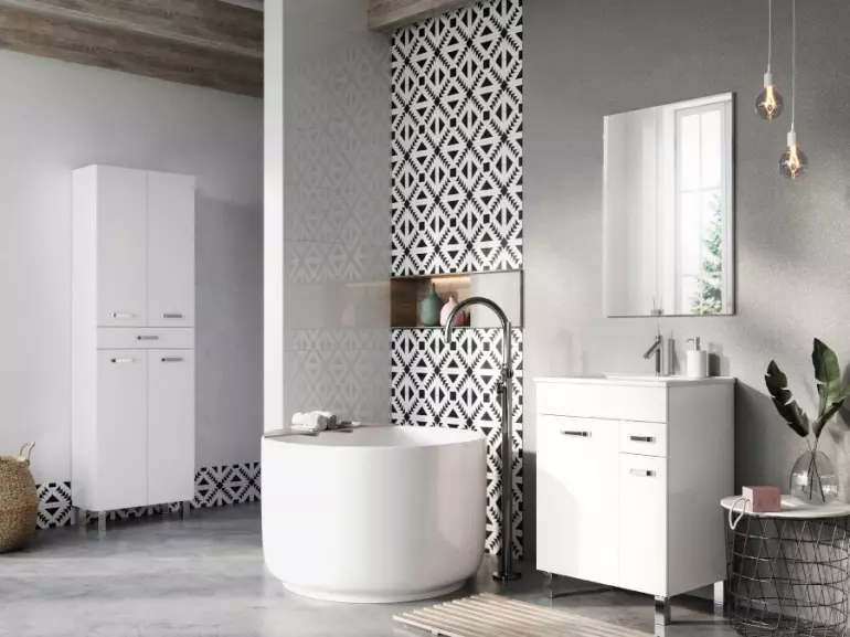 Zestaw szafka z umywalką Uno Kyra 60 2D1S white