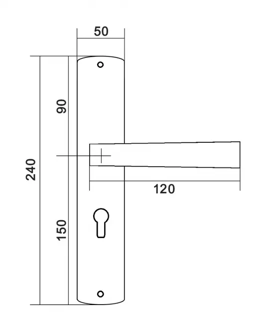 Klamka Matta Z5 WB72 nikiel prawa