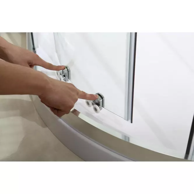 Kabina prysznicowa półokrągła Aura 90x90x190 grafit - chrom