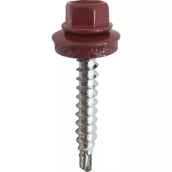 Wkręt samowiercący z podkładką EPDM do mocowania blach do podłoża drewnianego 4,8 x 35 RAL 3009