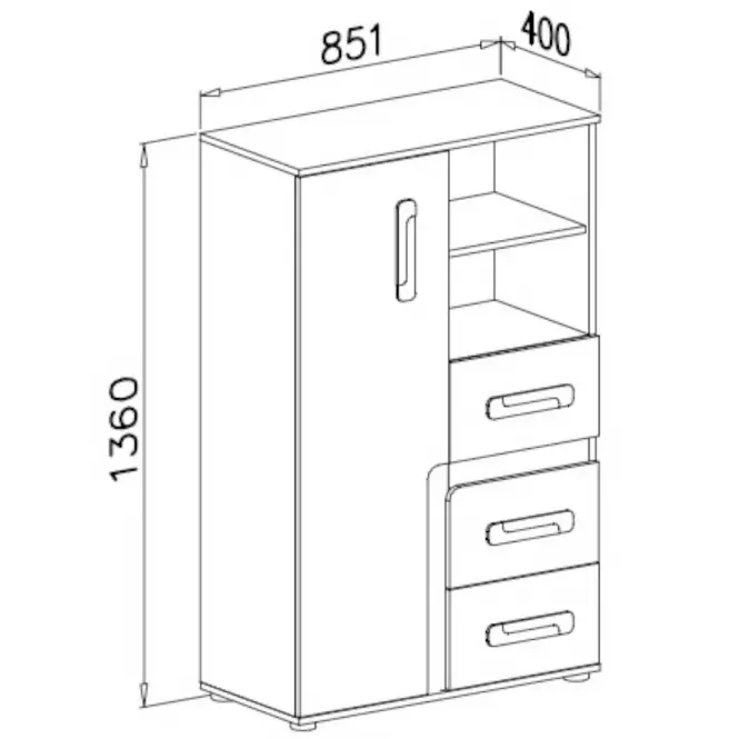 Komoda Apetito 85 antracyt nr-6