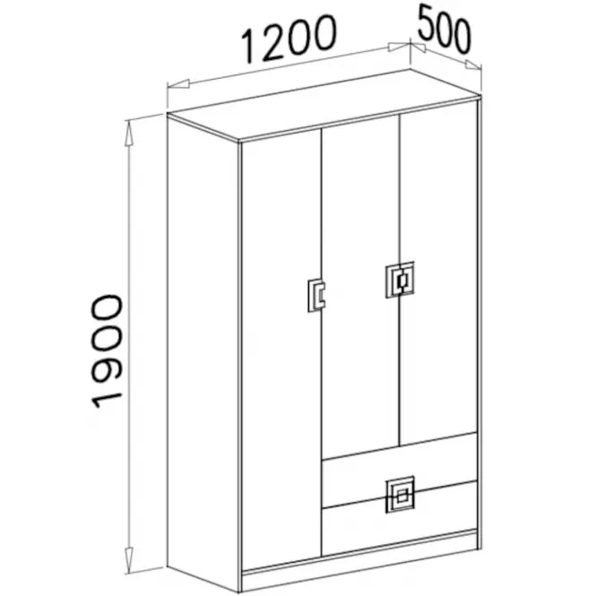 Szafa Nico 120 biały/dąb jasny nr-3
