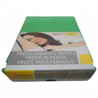 Prześcieradło frotowe z gumką zielony 0,9/2,0