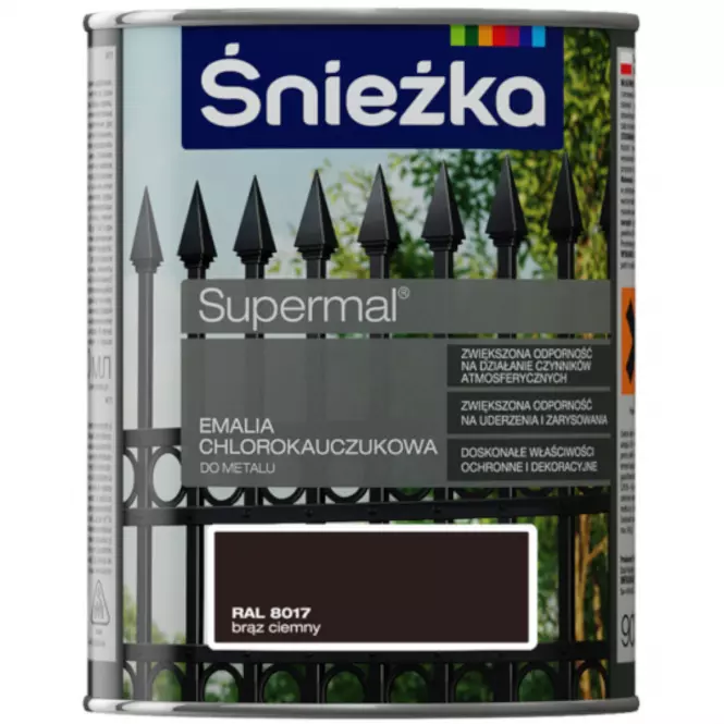Emalia Supermal Chlorokauczukowa brąz ciemny RAL8017