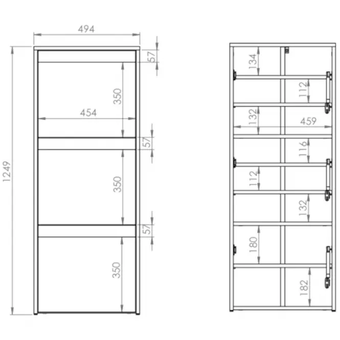Szafka na buty 125X50 HYGA05 sosna śnieżna