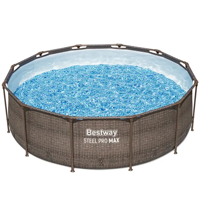 Basen stelażowy z pompą 3,66x1 m rattan 56709
