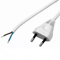 Przyłącz z wtyczką płaską, czarny  PP205 OMYP 2x0,5 1,9m