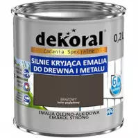 Dekoral Emakol Strong Silnie Kryjąca Emalia Do Drewna I Metalu Brąz 0,2l