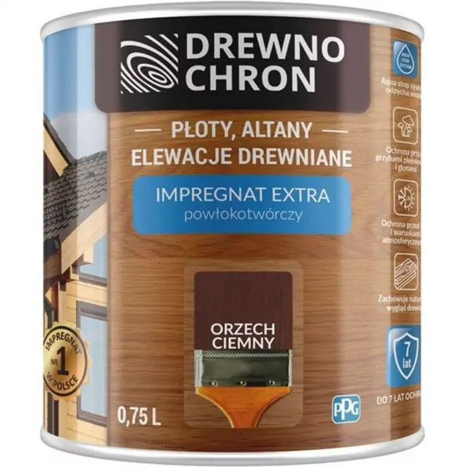 Drewnochron Impregnat Powłokotwórczy Orzech Ciemny 0,75l