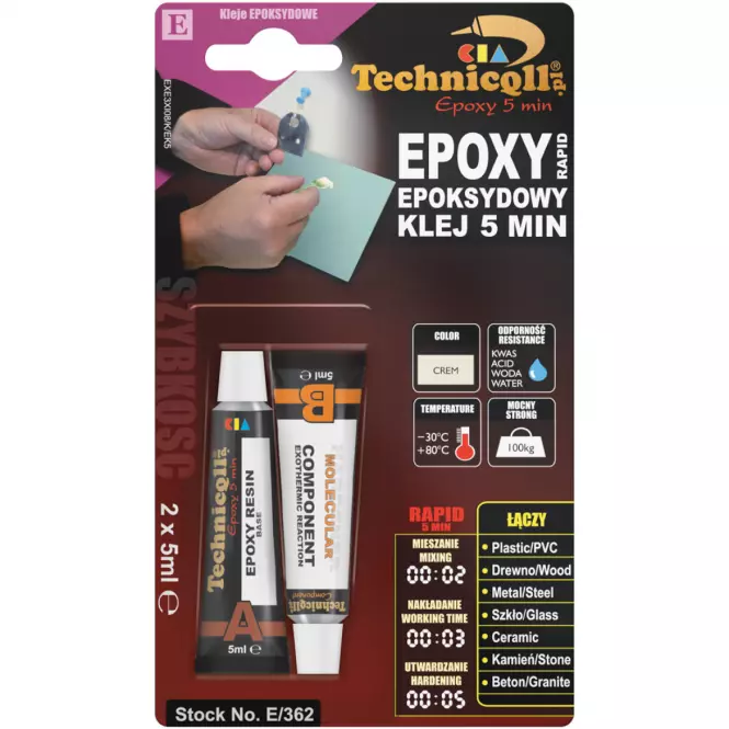 Technicqll Klej  Epoksydowy 5min 2x5ml E-362