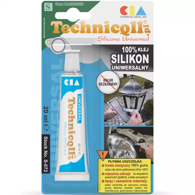 Technicqll Klej  Silik Uniw. Bezbarwny 20ml S-072